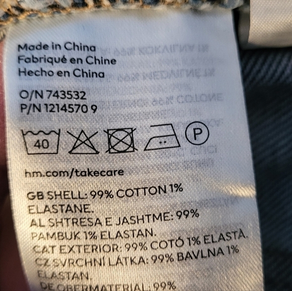 H&M Blue Relaxed Straight-Leg Stretch Ankle Jeans - Picture 8 of 10